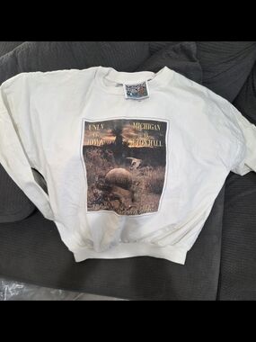Vintage Northwest Knitting Mills 1989 UNLV vs. Iowa white crewneck sweatshirt